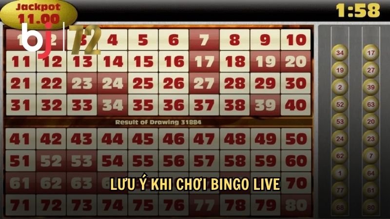 Lưu ý khi chơi Bingo Live